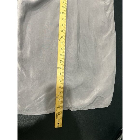 Make It Good Shirt Dress Size S Gray Purple Tunic Cupro Vegan Silk V Neck Shift - Picture 5 of 6